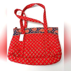 Vera Bradley Vintage Americana Red Betsey Tote NWT